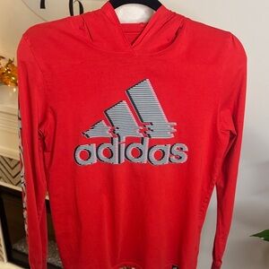 adidas Red Hoodie with Logo